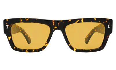 Illesteva Belluna Sunglasses In Flame / Honey Flat See Through