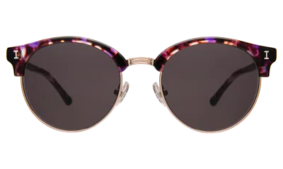 Illesteva Benson Sunglasses In Berry Tortoise/rose Gold / Grey