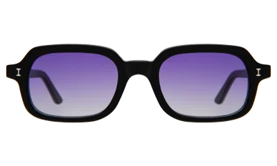 Illesteva Berlin Sunglasses In Black / Purple Gradient