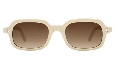Illesteva Berlin Sunglasses In Cream / Brown Gradient