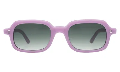 Illesteva Berlin Sunglasses In Matte Lilac / Olive Gradient