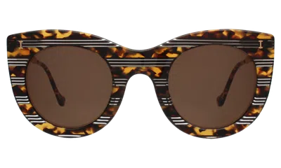 Illesteva Boca Ii Sunglasses In Tortoise Stripes / Brown