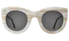 Illesteva Boca Sunglasses In Cream Marble / Grey