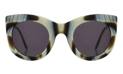 Illesteva Boca Sunglasses In Havana/cream Marble / Gold Mirror