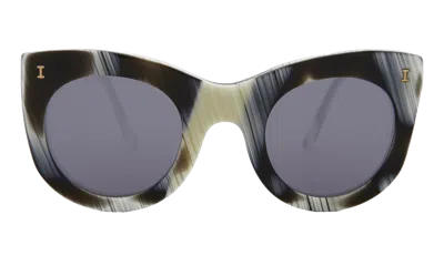 Illesteva Boca Sunglasses In Horn / Silver Flat Mirror