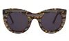 Illesteva Boca Sunglasses In Tortoise Stripes / Grey Flat