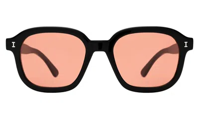Illesteva Bogota E Sunglasses In Black / Guava See Through