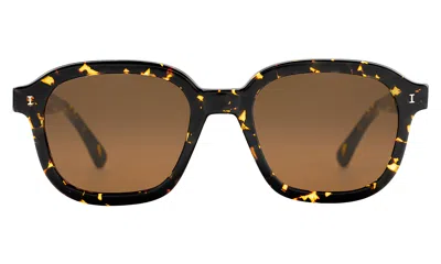 Illesteva Bogota Sunglasses In Flame / Brown Flat