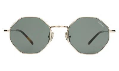 Illesteva Broome Sunglasses In Gold / Olive Flat