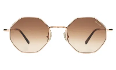 Illesteva Broome Sunglasses In Rose Gold / Brown Flat Gradient