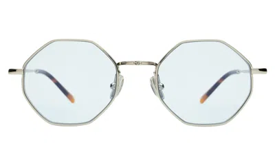 Illesteva Broome Sunglasses In Silver / Light Blue Flat See Through