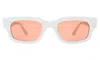 Illesteva Cali E Sunglasses In White / Guava See Through
