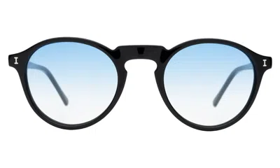 Illesteva Capri Sunglasses In Black / Blue Gradient See Through