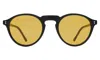 Illesteva Capri Sunglasses In Matte Black / Honey See Through