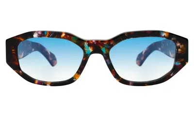 Illesteva Cassette Sunglasses In Sundae / Blue Flat Gradient See Through