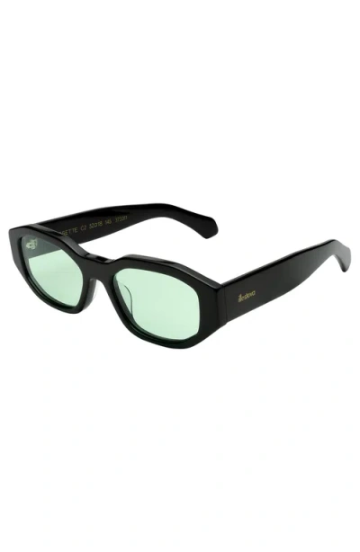 Illesteva Cassette Sunglasses In Black / Mint Flat See Through