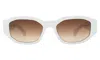 Illesteva Cassette Sunglasses In White / Brown Flat Gradient