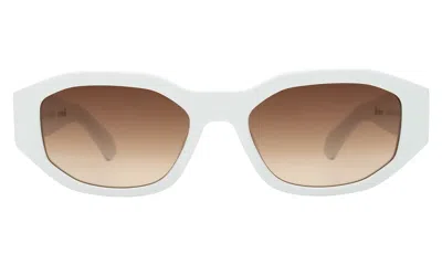Illesteva Cassette Sunglasses In White / Brown Flat Gradient