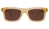 Illesteva Catania Sunglasses In Citrine / Brown Flat