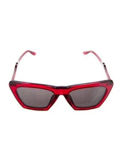 Pre-owned Illesteva Cat-eye Mirrored Sunglasses In Red