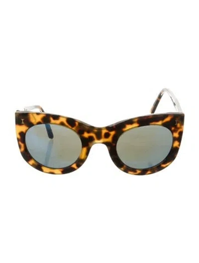 Pre-owned Illesteva Cat-eye Mirrored Sunglasses In Brown