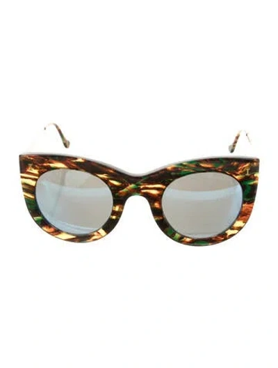 Pre-owned Illesteva Cat-eye Mirrored Sunglasses In Brown