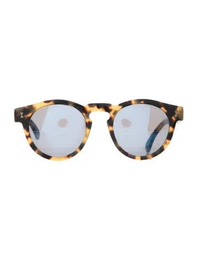 Pre-owned Illesteva Cat-eye Mirrored Sunglasses In Brown/clear
