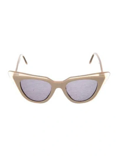 Pre-owned Illesteva Cat-eye Mirrored Sunglasses In Neutral