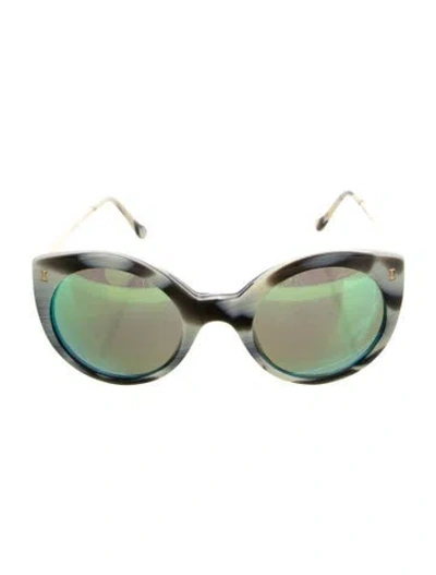 Pre-owned Illesteva Cat-eye Mirrored Sunglasses In Neutrals