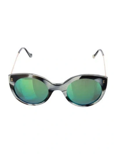 Pre-owned Illesteva Cat-eye Mirrored Sunglasses In Neutrals