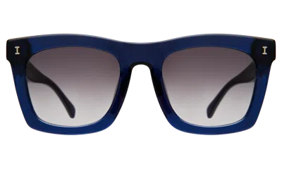 Illesteva Charleston Sunglasses In Navy / Grey Flat Gradient