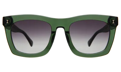 Illesteva Charleston Sunglasses In Pine / Grey Flat Gradient