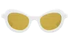 Illesteva Delfina Sunglasses In White / Honey See Through