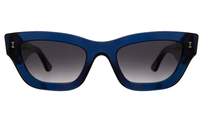 Illesteva Donna Sunglasses In Navy / Grey Gradient