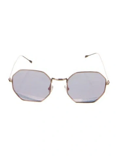 Pre-owned Illesteva Dylan Round Sunglasses In Gold