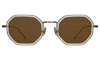 Illesteva Dylan Tate Sunglasses In Champagne/silver / Brown Flat