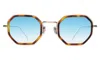 Illesteva Dylan Tate Sunglasses In Havana/gold / Blue Flat Gradient See Through