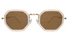 Illesteva Dylan Tate Sunglasses In Matte Clear/gold / Brown Flat