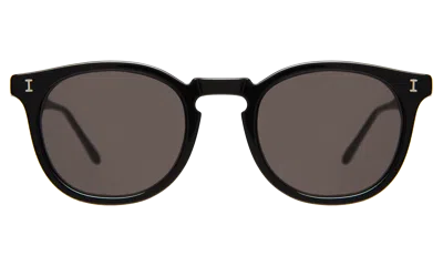 Illesteva Eldridge 48 Sunglasses In Black / Plum Flat See Through