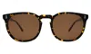 Illesteva Eldridge 56 Sunglasses In Flame / Brown Flat
