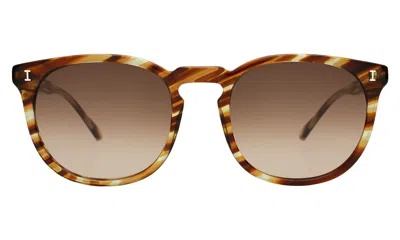 Illesteva Eldridge 56 Sunglasses In Sand Dune / Brown Flat Gradient