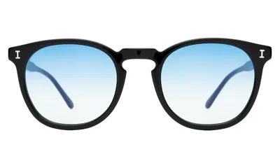 Illesteva Lawrence Sunglasses In Black / Blue Flat Gradient See Through