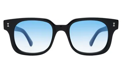 Illesteva Ellison Sunglasses In Black / Blue Flat Gradient See Through
