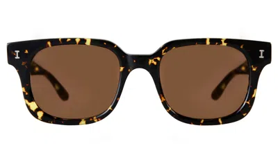 Illesteva Ellison Sunglasses In Flame / Brown Flat