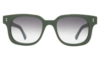 Illesteva Ellison Sunglasses In Matte Eucalyptus / Grey Flat Gradient