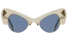 Illesteva Emma Sunglasses In Champagne / Blue