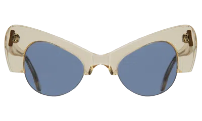 Illesteva Emma Sunglasses In Champagne / Blue