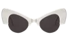 Illesteva Emma Sunglasses In Matte White / Grey