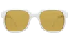 Illesteva Felix Sunglasses In White / Honey See Through