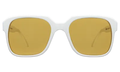 Illesteva Felix Sunglasses In White / Honey See Through